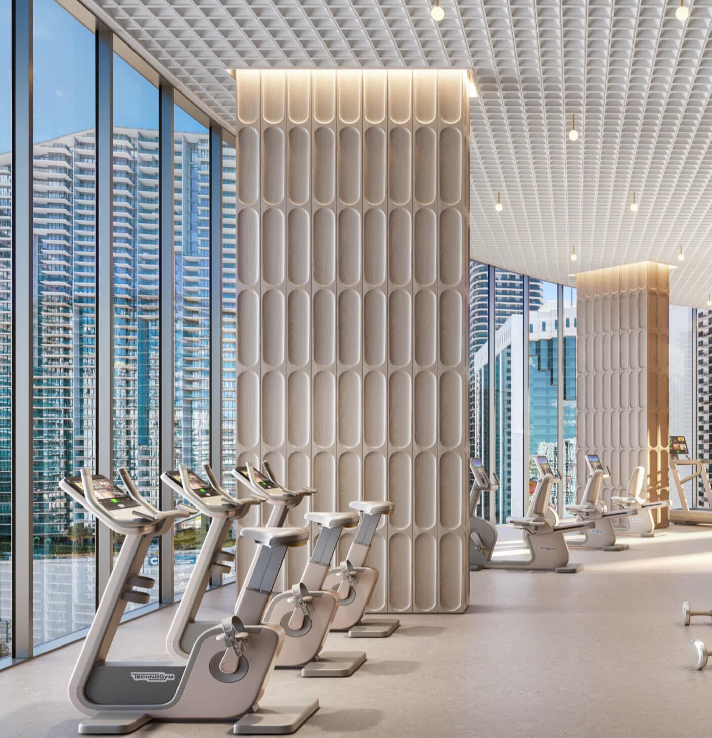 Fitness center con vistas a Brickell